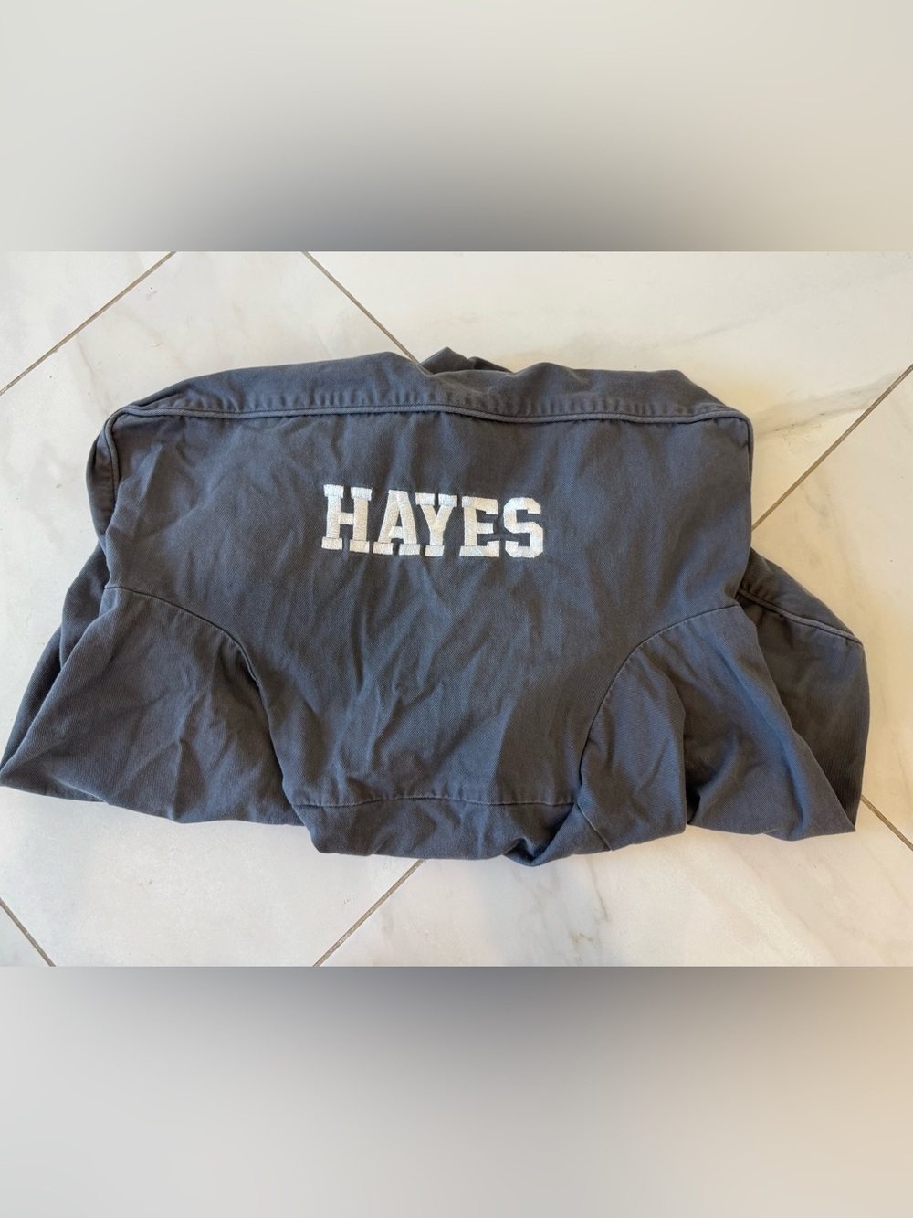 Pottery Barn Kids Charcoal Anywhere Chair Slipcover with 'HAYES' Embroidery